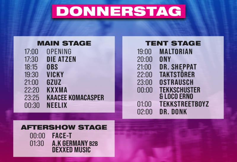Break the Rules Festival Timetable Donnerstag