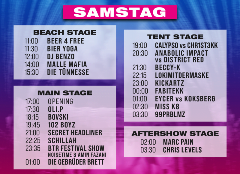Break the Rules Festival Timetable Samstag